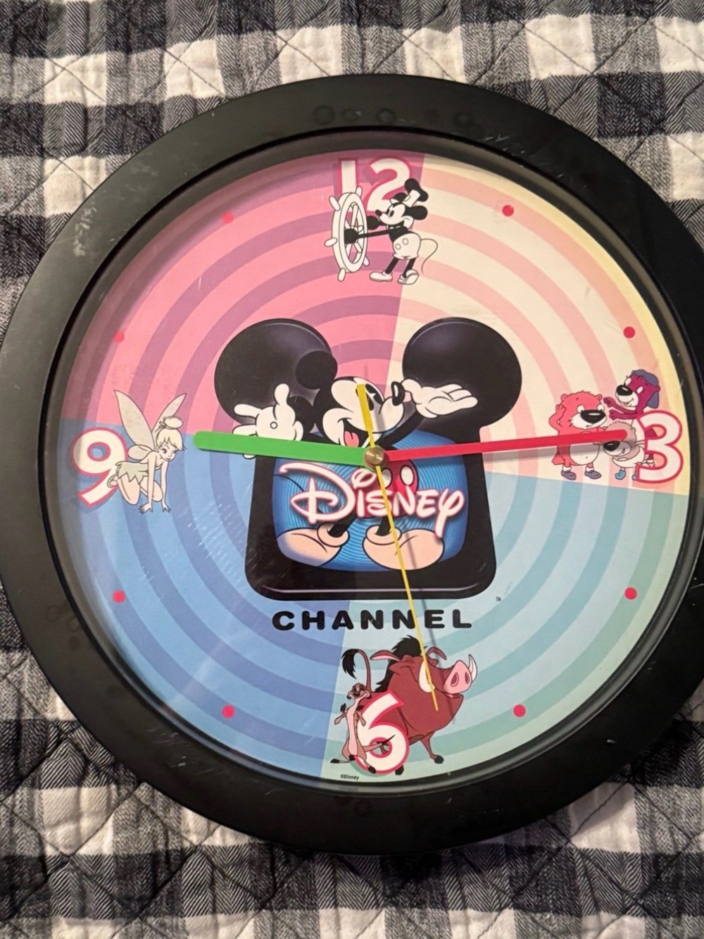 Vintage Disney Channel Battery Powered Analog Clock 90s y2k